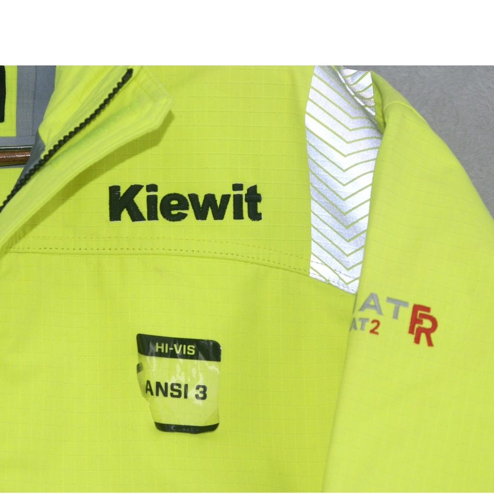 Ariat Work Men XXL FR Hi-Vis Hooded H2O Jacket Yellow Waterproof CAT 2 10041788 - Picture 15 of 16